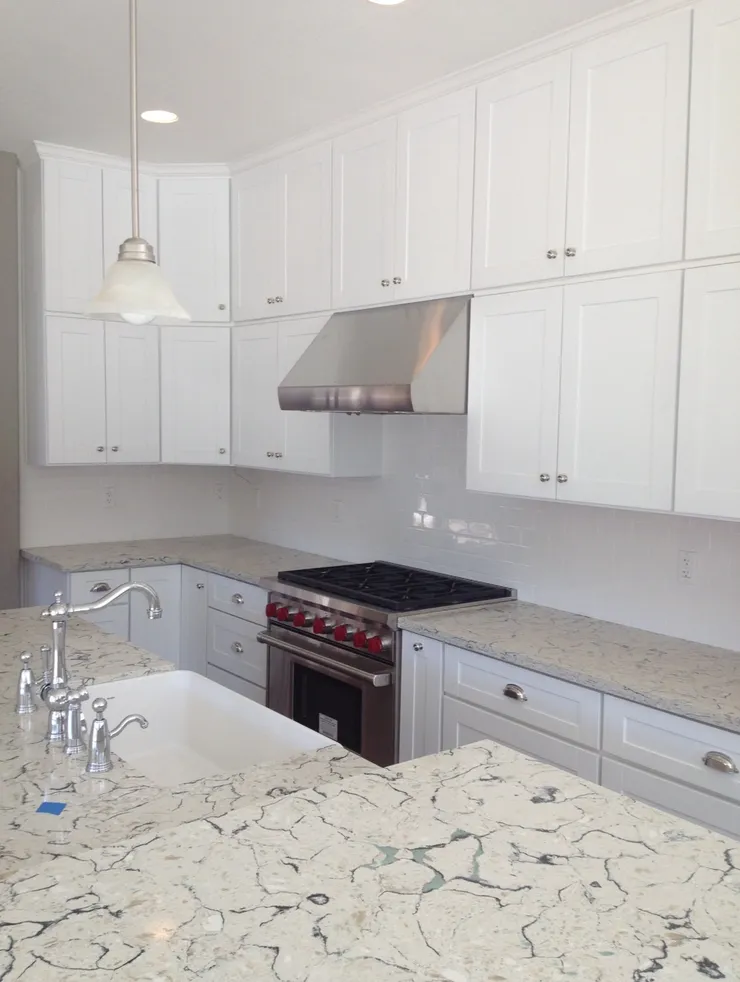 European style kitchen with high gloss cabinets